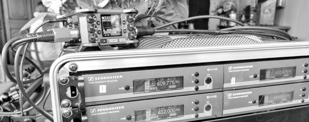 Zoom F6 receiving Sennheiser microphone signals